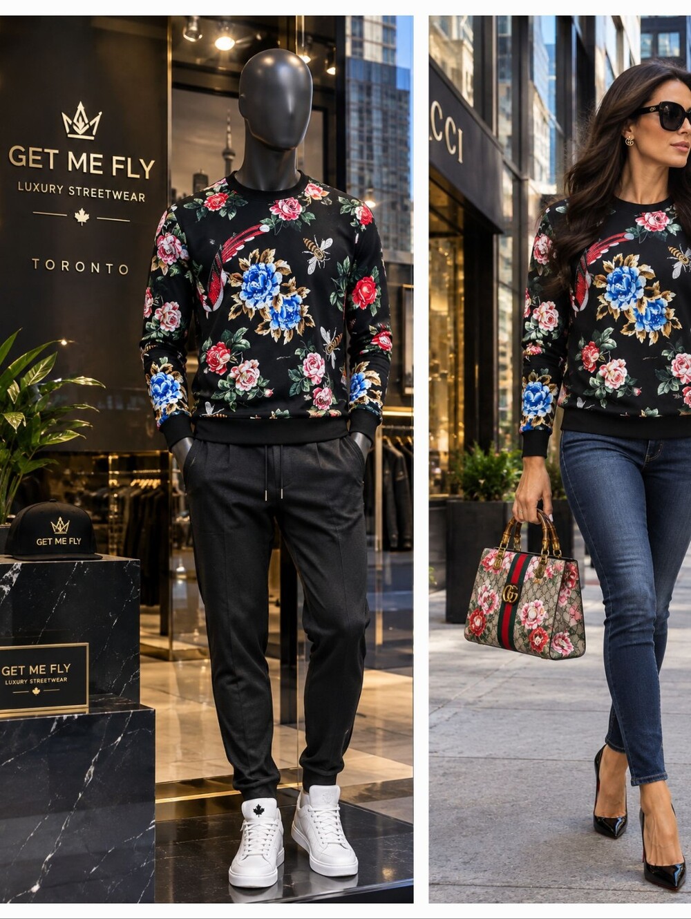 Floral Sweatshirt / Luxury Canadian Brand